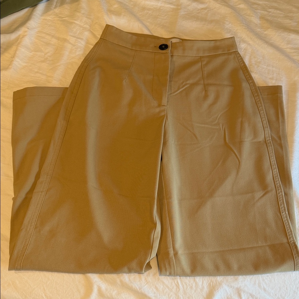 Bershka Camel High-Waist Trousers